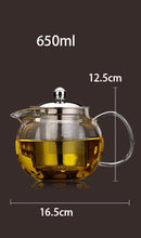 Load image into Gallery viewer, High Quality Heat Resistant Glass Teapot