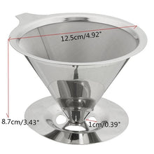 Load image into Gallery viewer, Cone Shaped Stainless Steel Coffee Filter