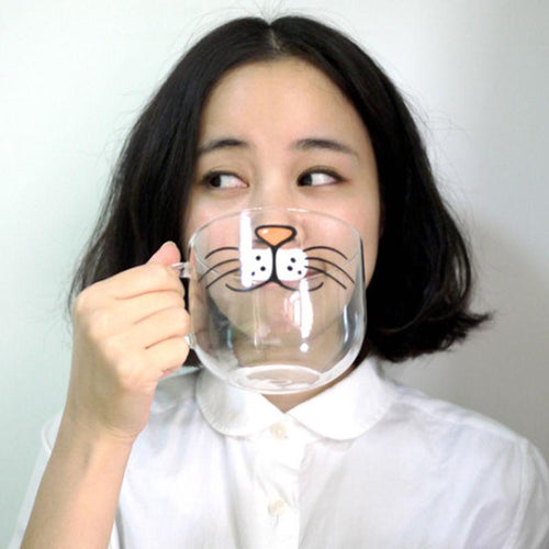 Cute Cat Glass Coffee Cup