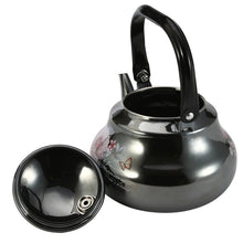 Load image into Gallery viewer, Black Flower Enamel Coffee Pot